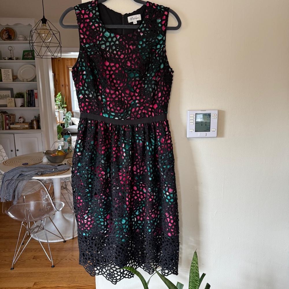 Anthropologie Dress with Floral Lace Overlay